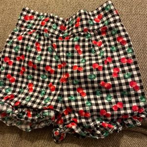 Cute gingham and cherry print shorts